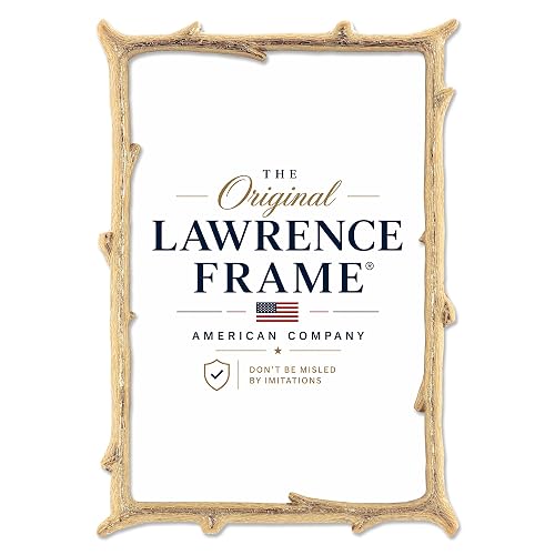 Lawrence Frames Marco de fotos de metal dorado con diseño de ramas naturales de 4 x 6 pulgadas