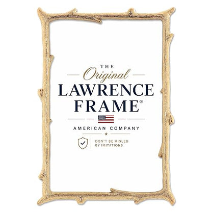 Lawrence Frames Marco de fotos de metal dorado con diseño de ramas naturales de 4 x 6 pulgadas