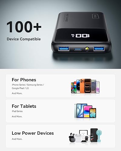 INIU Portable Charger, 22.5W 10000mAh Slim USB C Power Bank Fast Charging PD3.0 QC4.0, Built-in Phone Holder Battery Pack Charger Portable for iPhone 13 12 11 X Pro Samsung S20 Google LG AirPods iPad