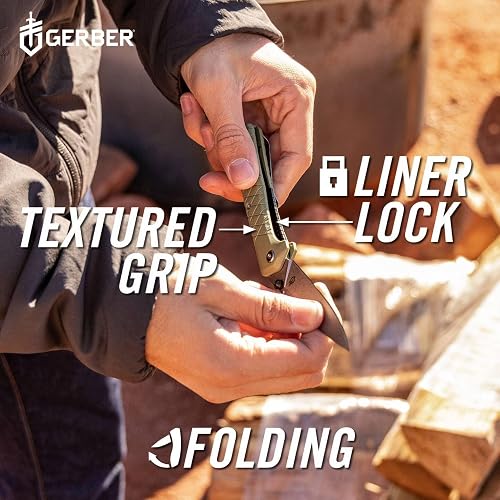Gerber Gear Zilch Pocket Knife - 3.1" Plain Edge Blade Folding Knife - EDC Gear and Equipment - Lichen Green