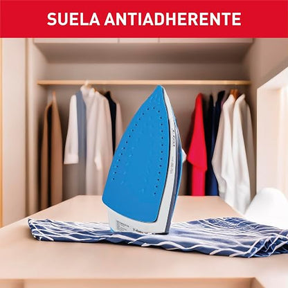 T-FAL Plancha de vapor Easy Steam suela XL Duraglide con punta de precisión, sistema Anti-cal que evita manchas, con 5 niveles de temperatura.Planchado rápido y suave, FV1940X0
