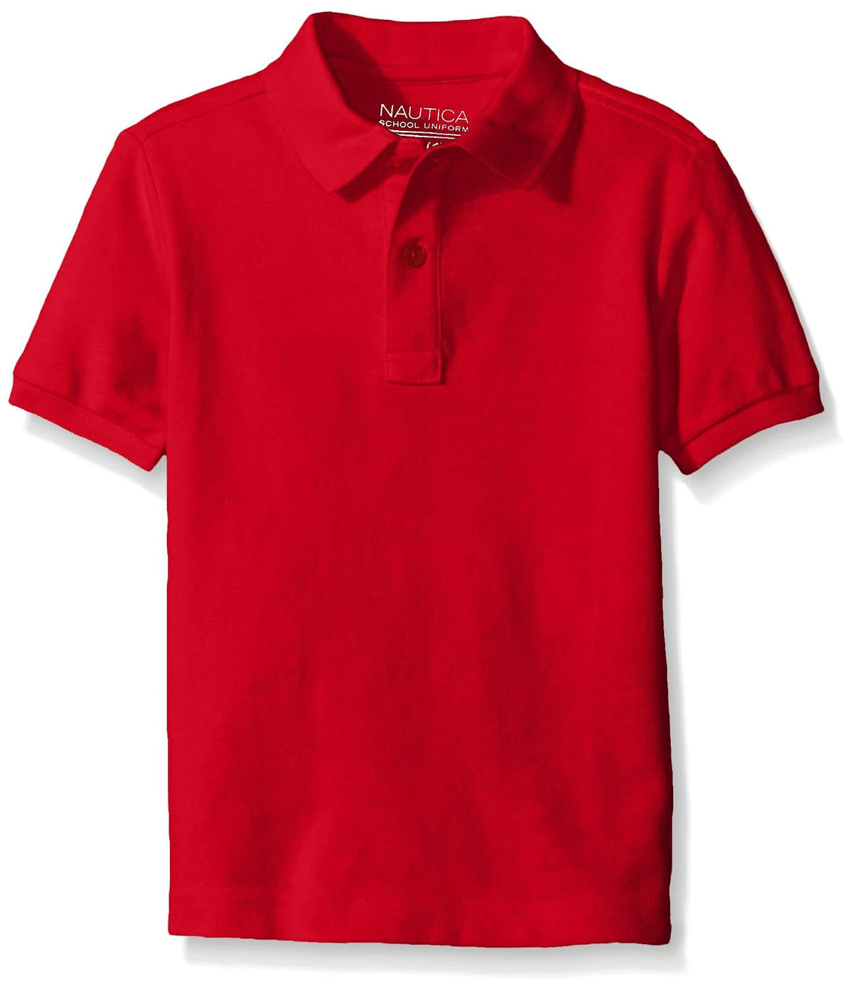 Nautica Polo Piqué de Manga Corta para Niño Pequeño - Niños grandes - 10-12 Husky - Rojo -