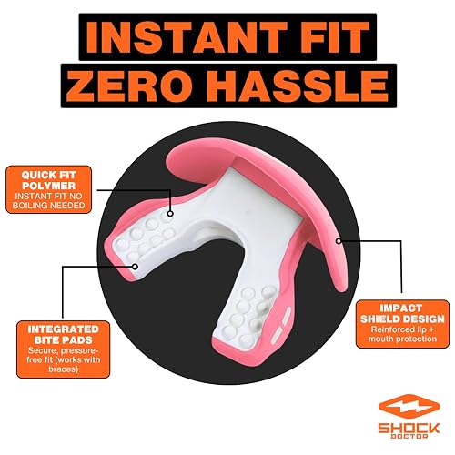 Shock Doctor Protector Bucal Kool Aid MAX Air Flow | Unitalla, sabor cereza puncha tropical, protección labial completa, compatible con tirantes, ajuste instantáneo para fútbol