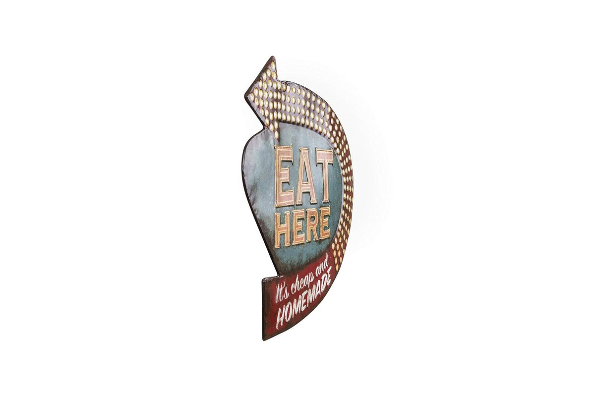 Creative Co-Op DA3913 Tin Eat Here Retro Wall Decor