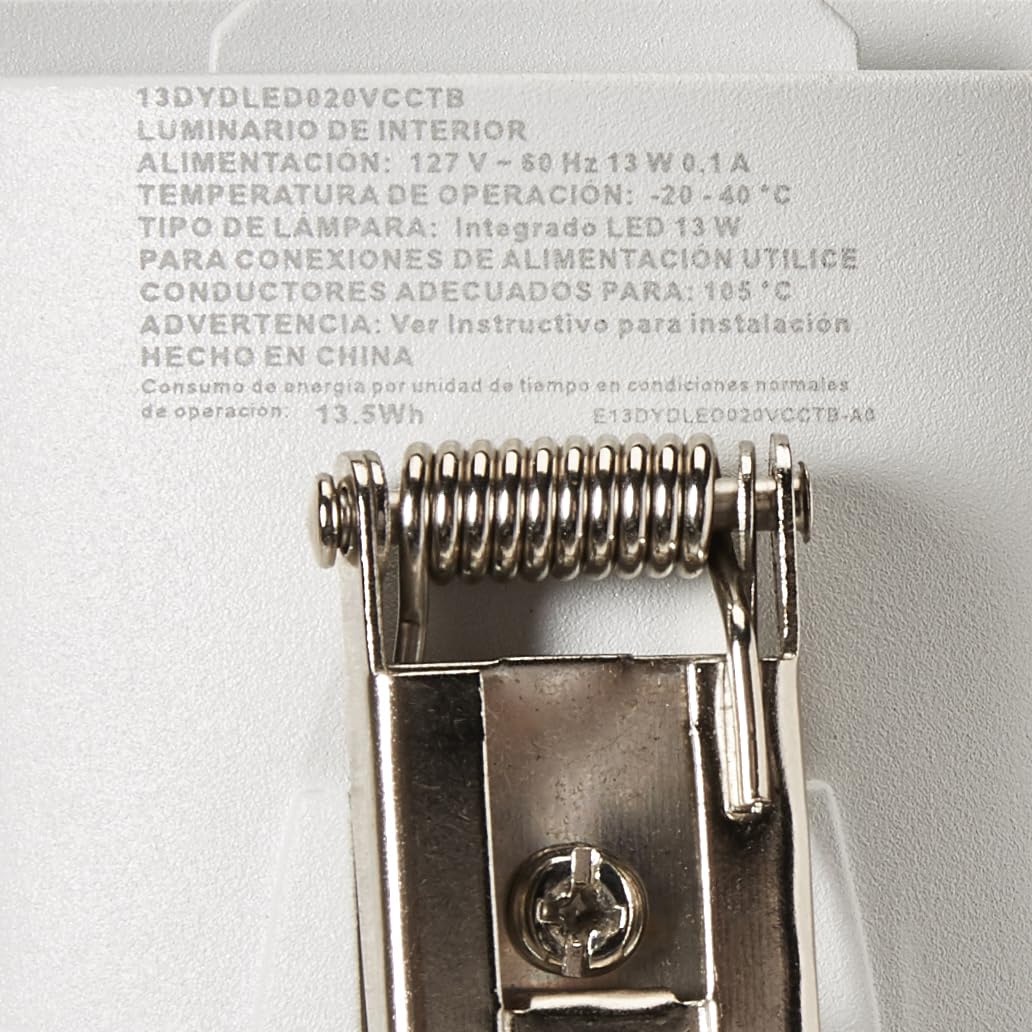 Tecnolite Lámpara Downlight LED Empotrable 13 W, Luz Blanca Configurable, Atenuable, IP54, LED integrado