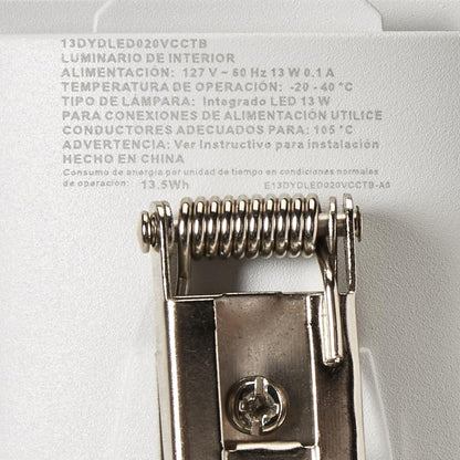 Tecnolite Lámpara Downlight LED Empotrable 13 W, Luz Blanca Configurable, Atenuable, IP54, LED integrado