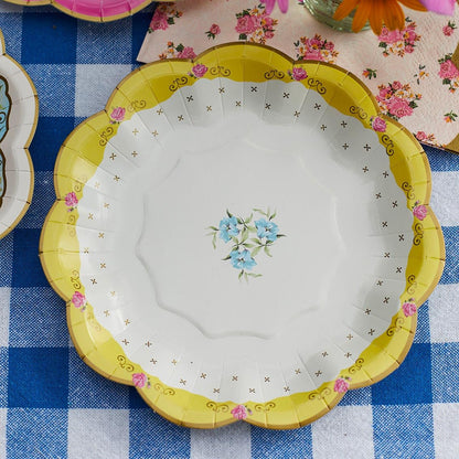 Talking Tables Platos de fiesta de té floral clásico | Paquete de 24 vajilla desechable de 7 pulgadas verdaderamente deliciosa para fiesta de cumpleaños, baby shower, boda, aniversario