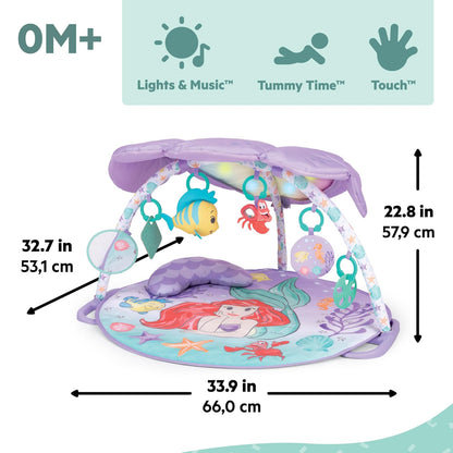 Bright Starts Gimnasio de Actividades de La Sirenita con Luces, para bebé, con Juguetes Colgantes y un cojín, 0 Meses en adelante