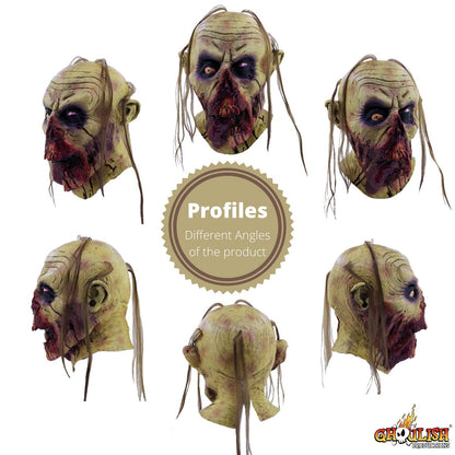 Zombie Tongue Mask, Máscara de Muerto Viviente Sangriento, Máscaras de Zombies Ideales para Halloween y Fiestas de Disfraces