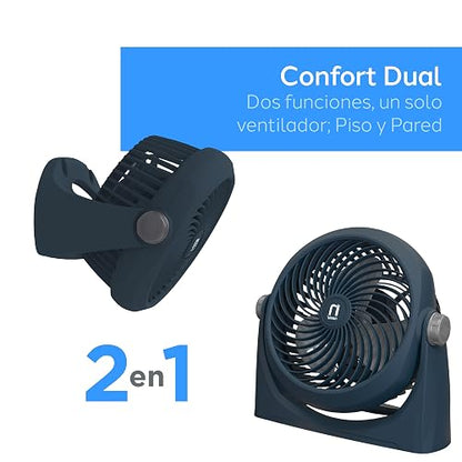 NAVIA Ventilador Escritorio de 10 Pulgadas CEN-1012 | 3 Velocidades | Cabezal 360° | Silencioso y Potente | Azul Marino