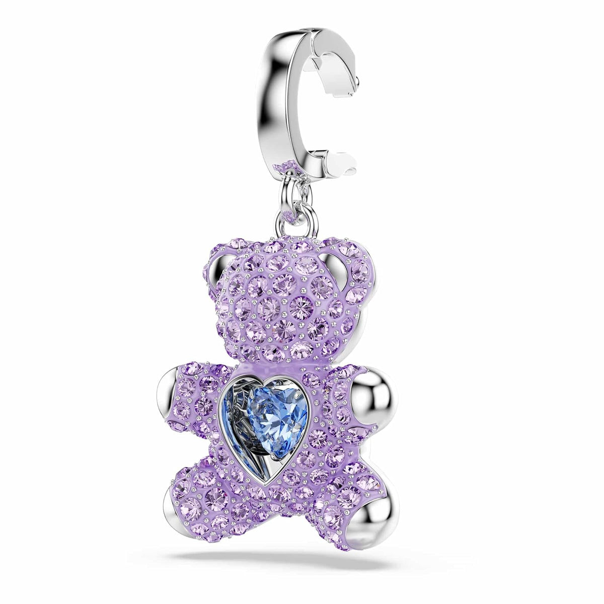 Abalorio de Swarovski Idyllia, mezcla de cortes, peluche, morado, baño de rodio