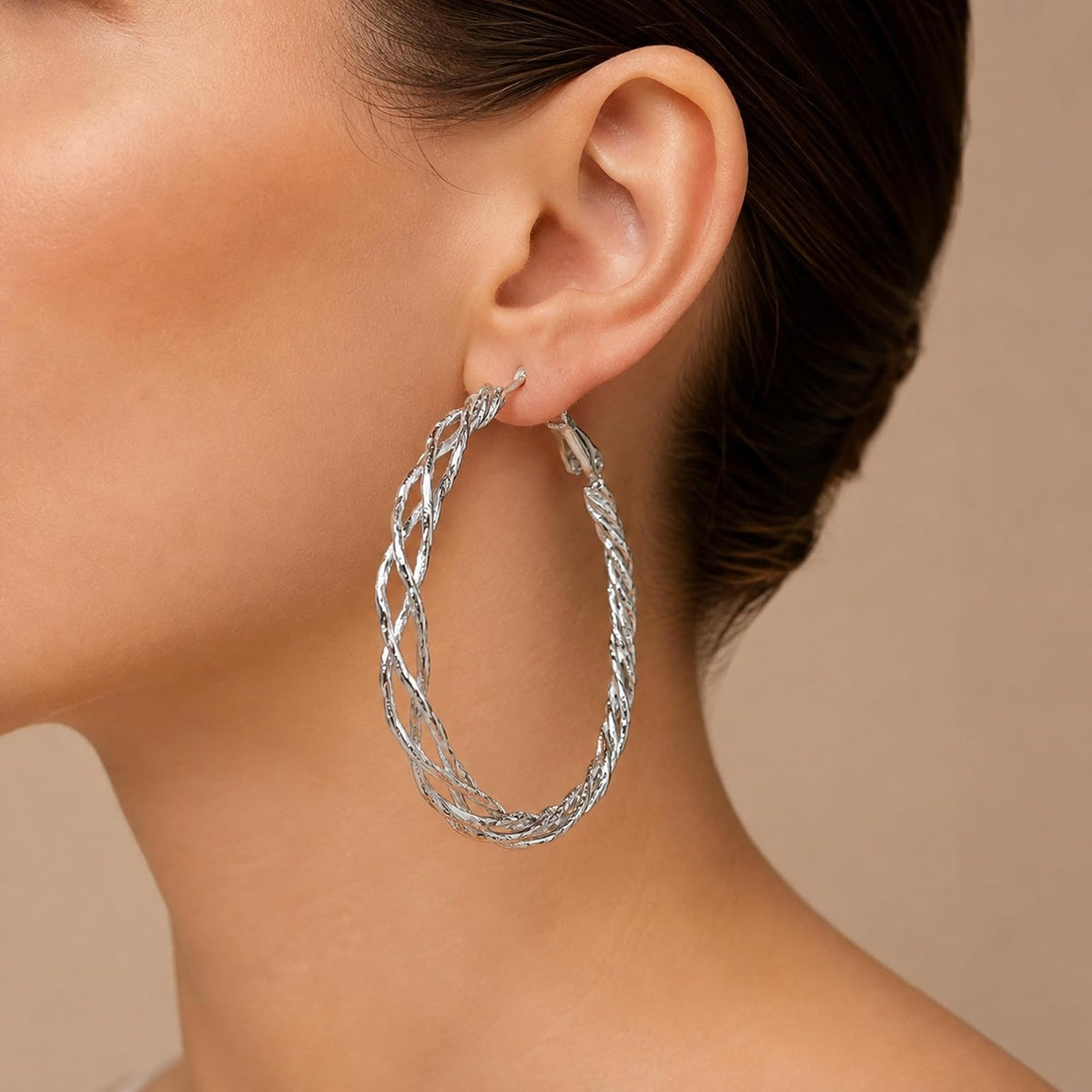 Guess Braided Hoop Earrings
