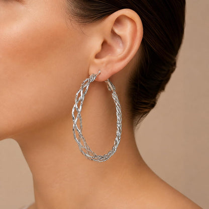 Guess Braided Hoop Earrings