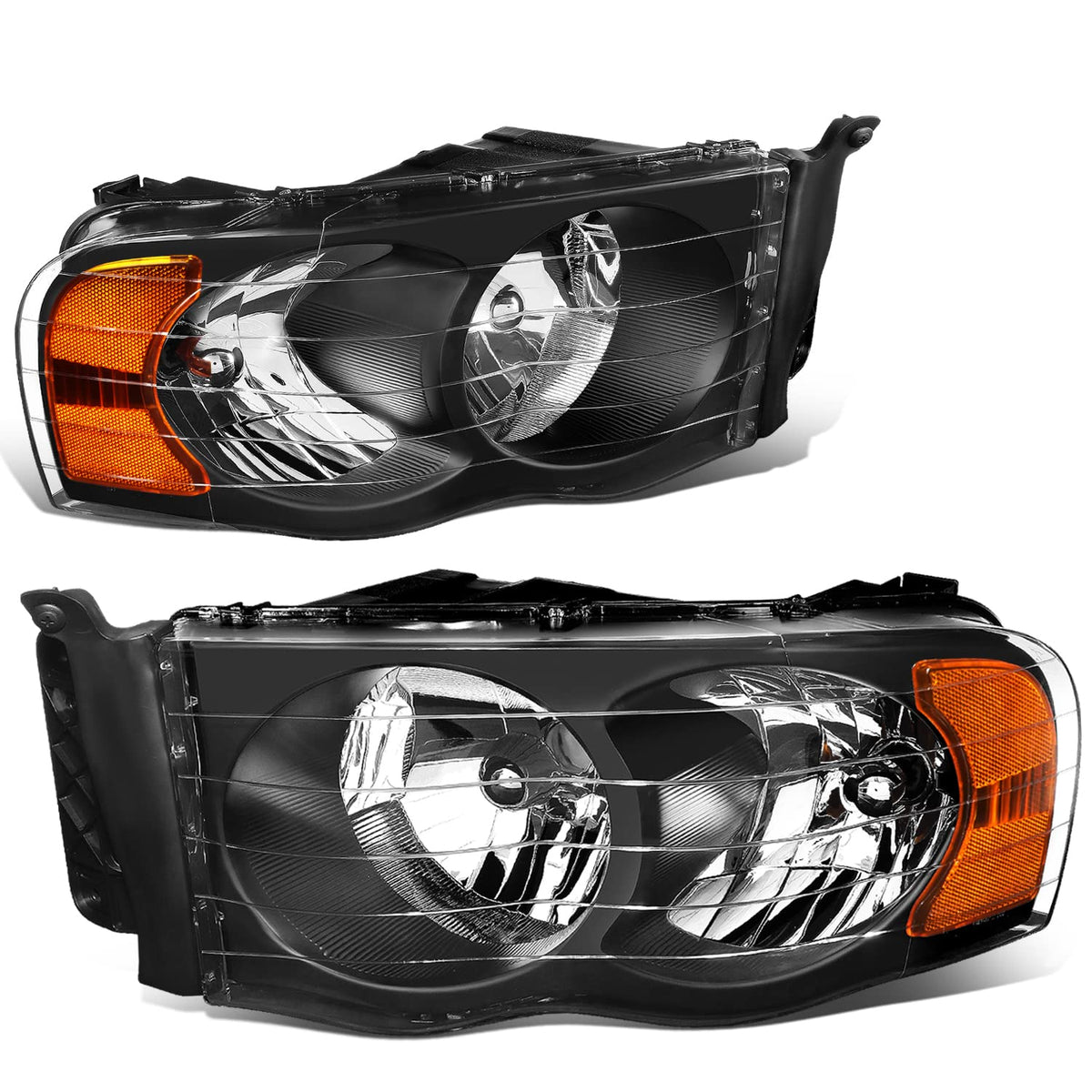 DNA Motoring Conjunto de Faros Delanteros, Lado Conductor y Pasajero - HL-OH-DR02-BK-AM
