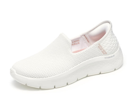 Skechers Go Walk Flex Mocasines Slip-ins sin Cordones para Mujer - 27.5 cm - Blanco sucio