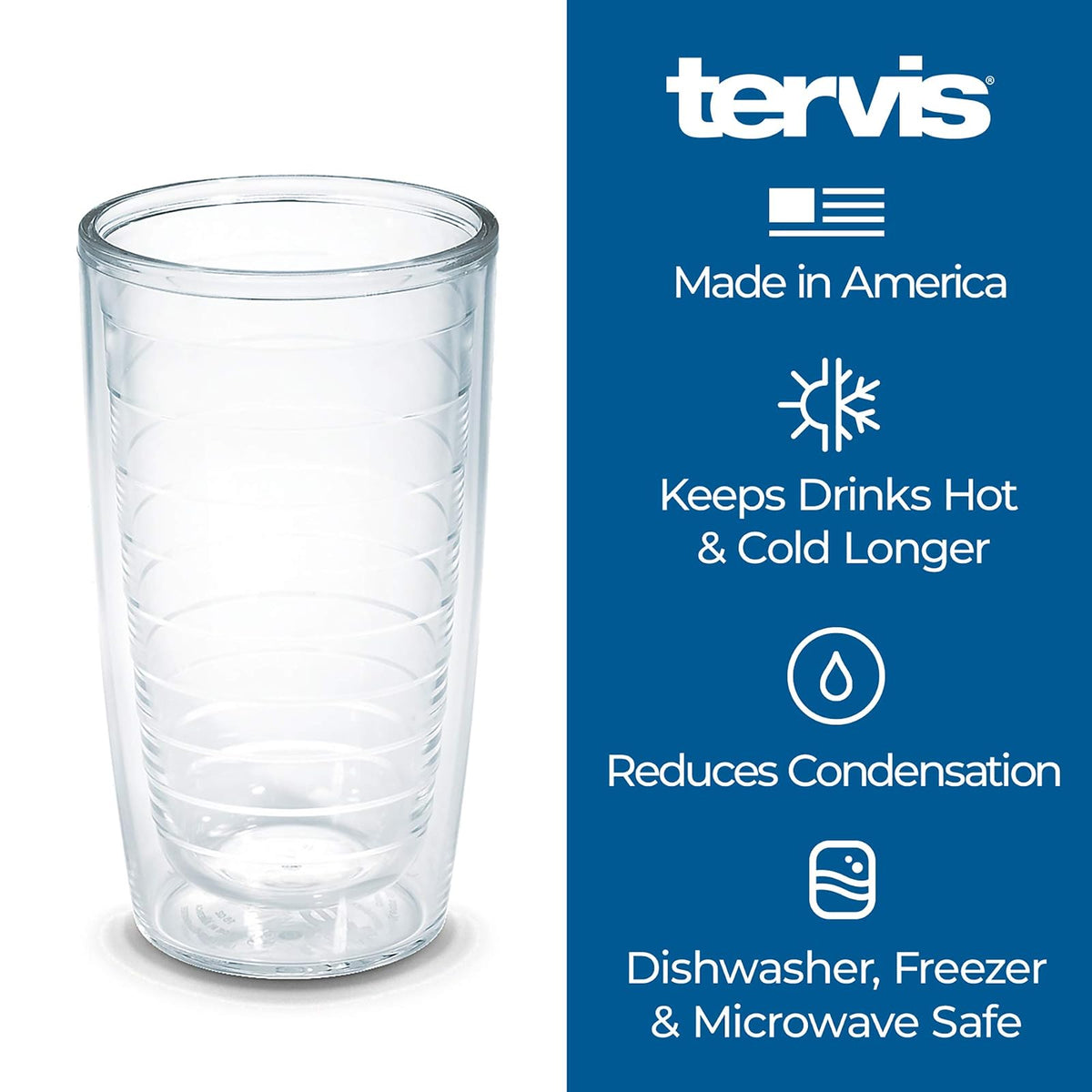 Tervis vaso individual, Georgia Tech, Transparente, 16-Oz, 1