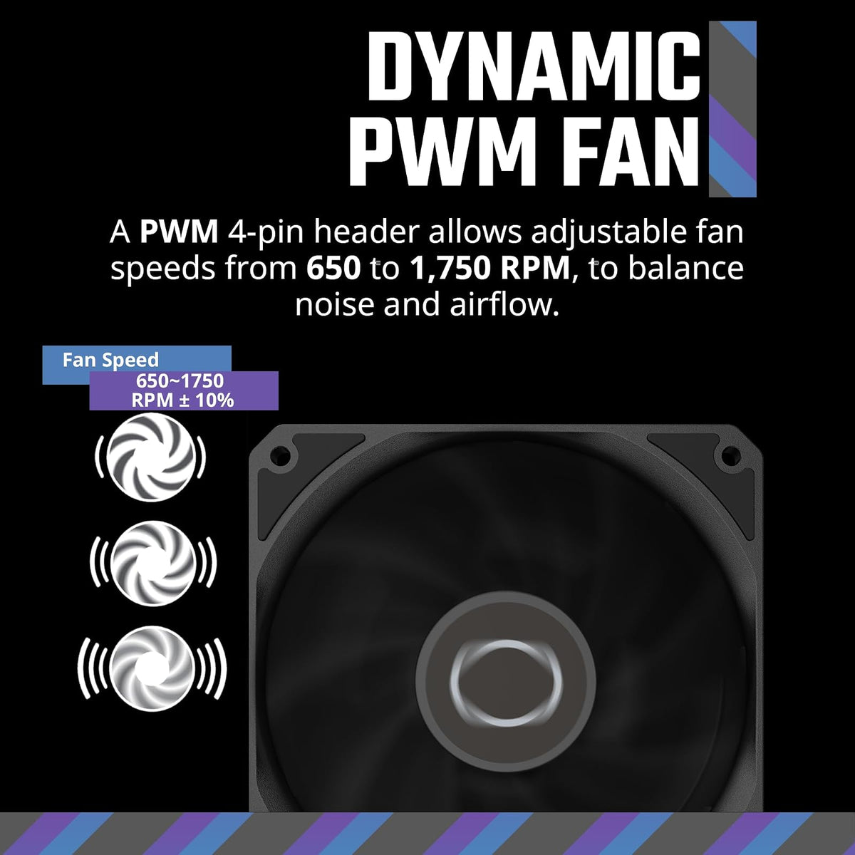 Cooler Master MF120 Lite Funda negra | Enfriador de líquidos | Ventilador de enfriador de aire, ventilador de 120 mm, PWM dinámico 1.750 RPM, cuchillas de equilibrio de aire, híbrido | Marco PBT