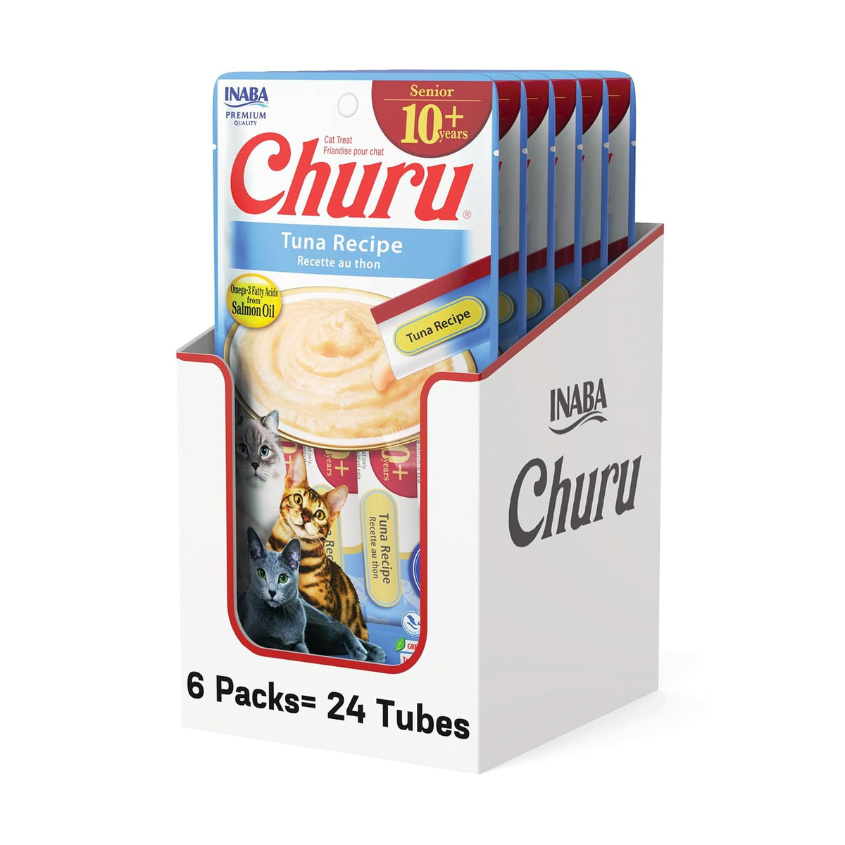 Inaba Churu Senior Premios Gato Mayor Atún Pack 6 Bolsas 24 Tubos