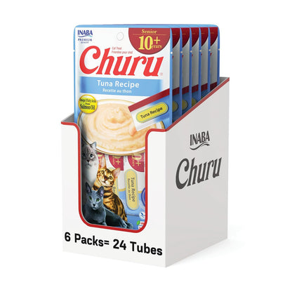Inaba Churu Senior Premios Gato Mayor Atún Pack 6 Bolsas 24 Tubos