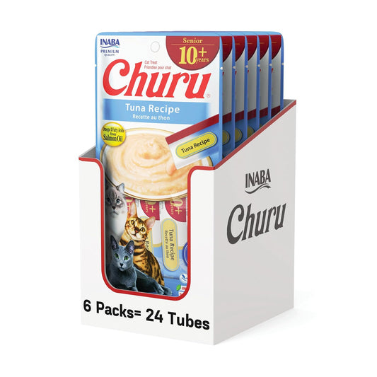 Inaba Churu Senior Premios Gato Mayor Atún Pack 6 Bolsas 24 Tubos