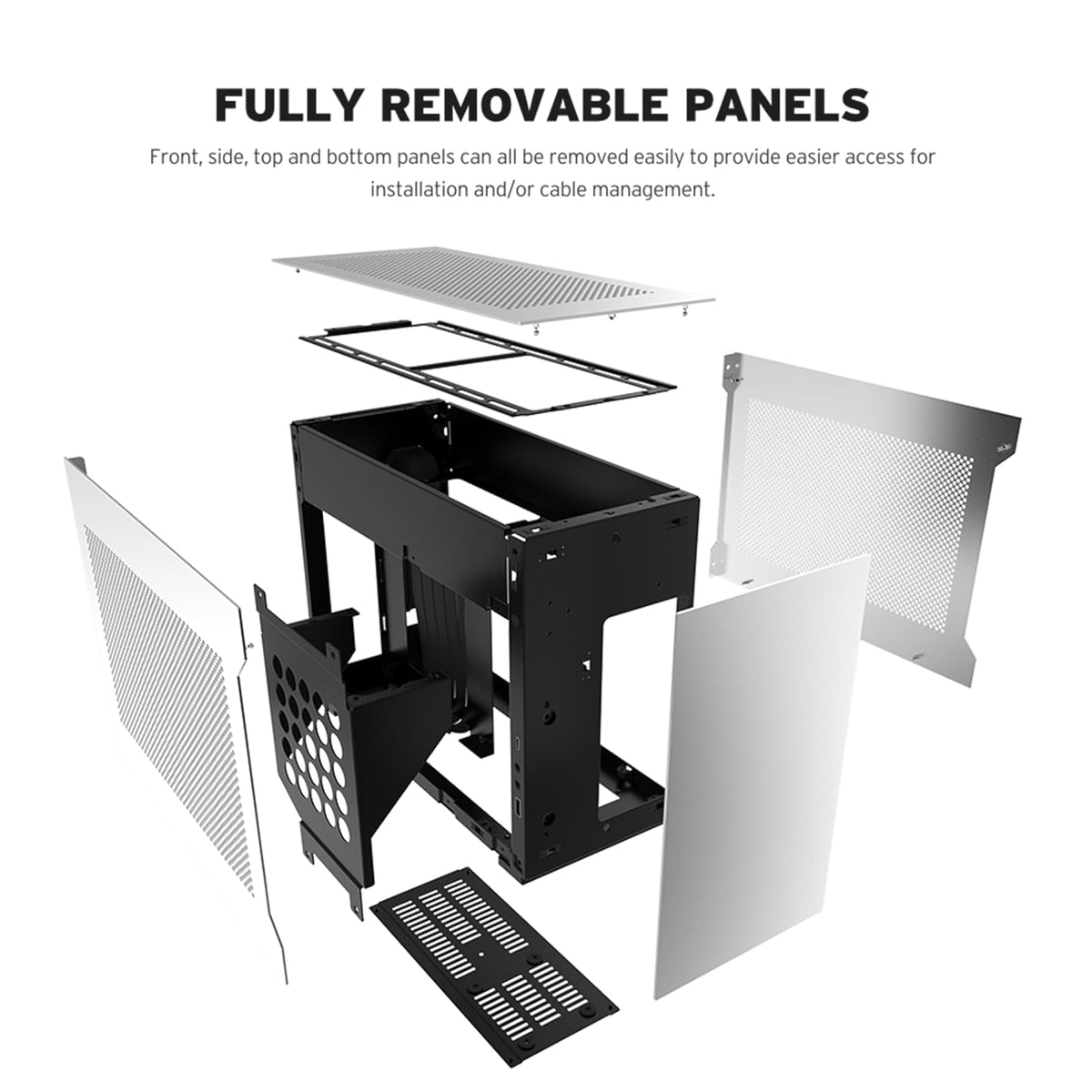Lian Li A4-H2OA5 Mini-ITX Funda para PC, GPU de Montaje Triple Ranura, Exterior de Aluminio e Interior de Acero SPCC, AIO de 240 mm, diseño sándwich SFX, PCIe 5.0, Compatible con PSU SFX/SFX-L