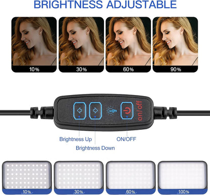 UBeesize Kit de luz de Video LED, 2 Piezas de iluminación de fotografía portátil Continua Regulable con Soporte de trípode Ajustable y 5 filtros de Color para Tomas de Mesa/ángulo bajo
