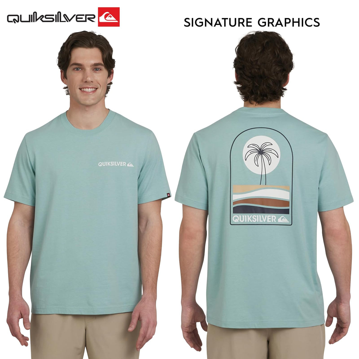 Quiksilver - Playera de Manga Corta de algodón Suave para Hombre