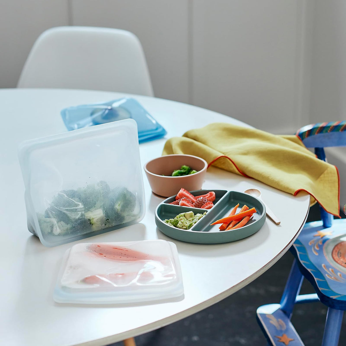 Stasher Bolsa de silicona reutilizable para alimentos, Transparente, Stand-Up, 1, 1