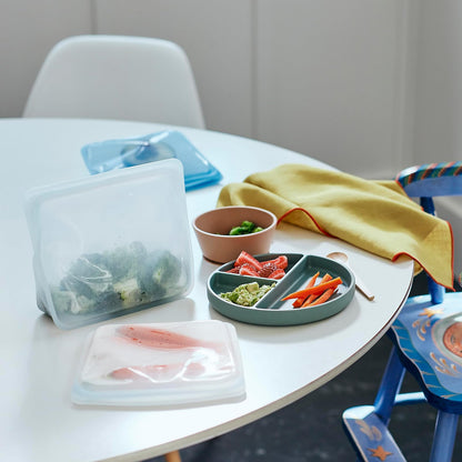 Stasher Bolsa de silicona reutilizable para alimentos, Transparente, Stand-Up, 1, 1