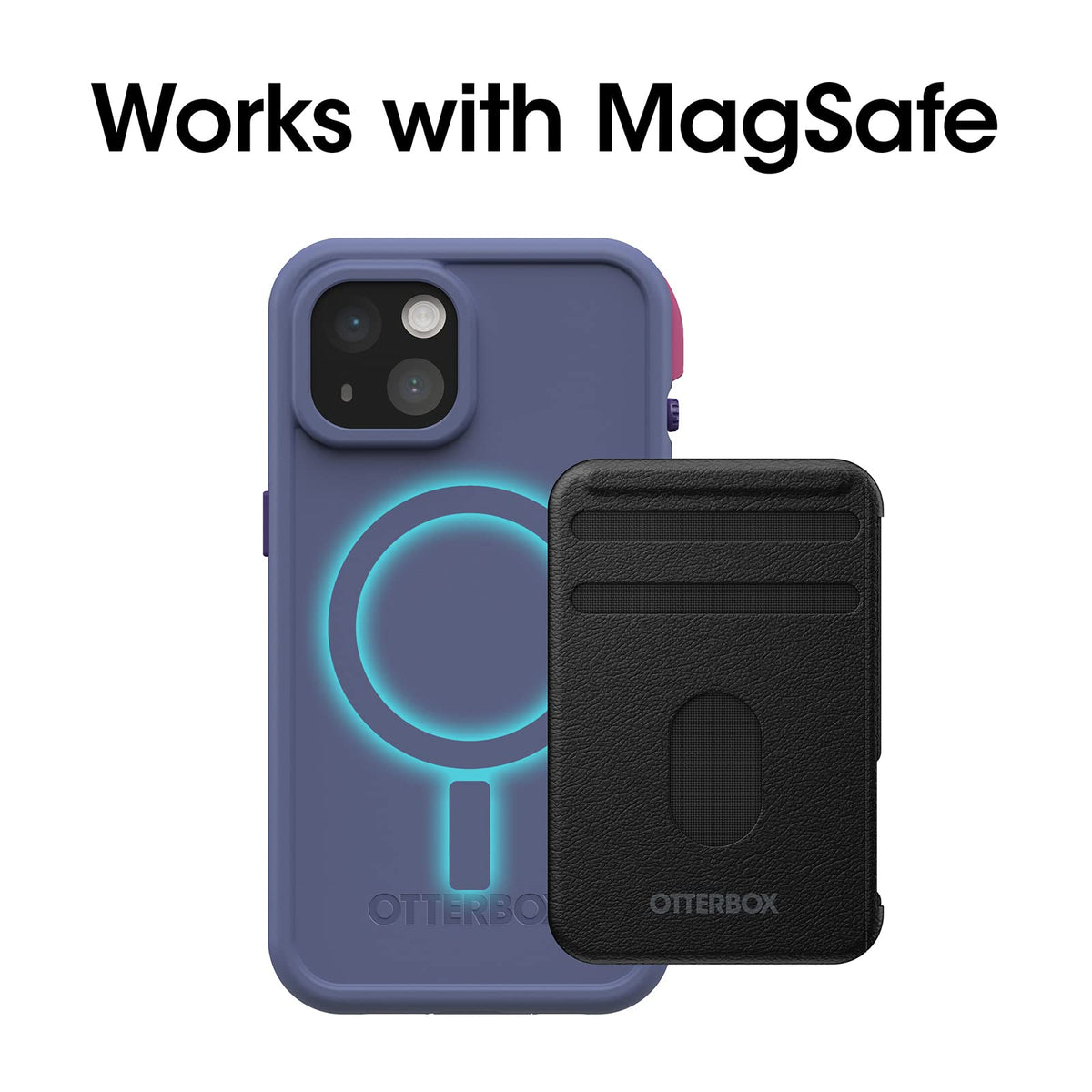 OtterBox FRĒ - Funda Impermeable con MagSafe (diseñada por LifeProof) para iPhone 14 Plus - Valor (púrpura)