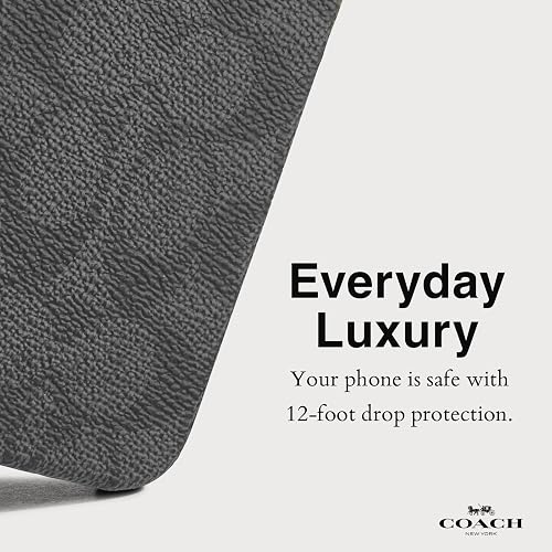 Coach Funda Delgada de Lona para iPhone 16 Pro MAX - Signature Charcoal