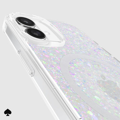 Kate Spade New York - Funda para iPhone 16 Plus, Compatible con MagSafe, diseño de Purpurina, Iridiscente