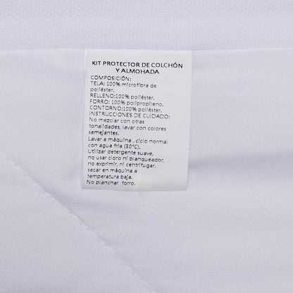 Spring Air Paquete de Protector y Almohada 100% Microfibra de Poliester - Matrimonial