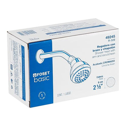 Foset Basic R-506, Regadera redonda, cabeza ABS, 2-1/2", Basic