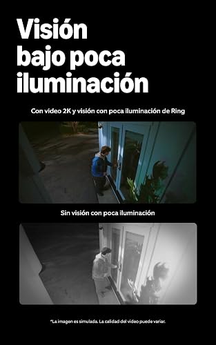 Cámara para exteriores inalámbrica Ring Plus: Video 2K gran angular con Ring Vision, visión nocturna a todo color con poca luz, versatilidad para montar en cualquier lugar. Blanca