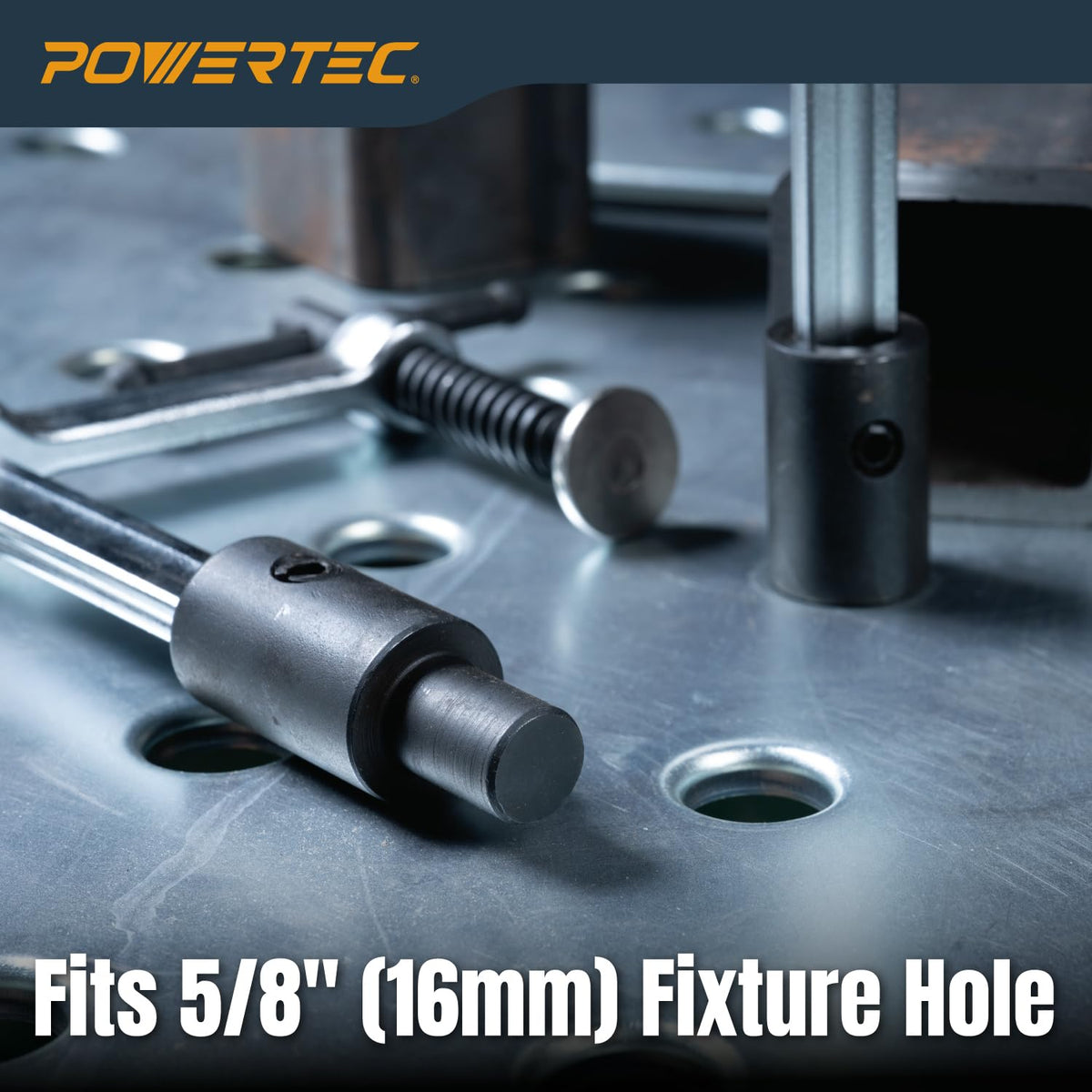 POWERTEC - Abrazadera de soldadura con mango en T - Apertura máxima de 6-1/2 pulgadas, profundidad de garganta de 3-1/4 pulgadas, se adapta a agujeros de mesa de soldadura de 16 mm, abrazadera de