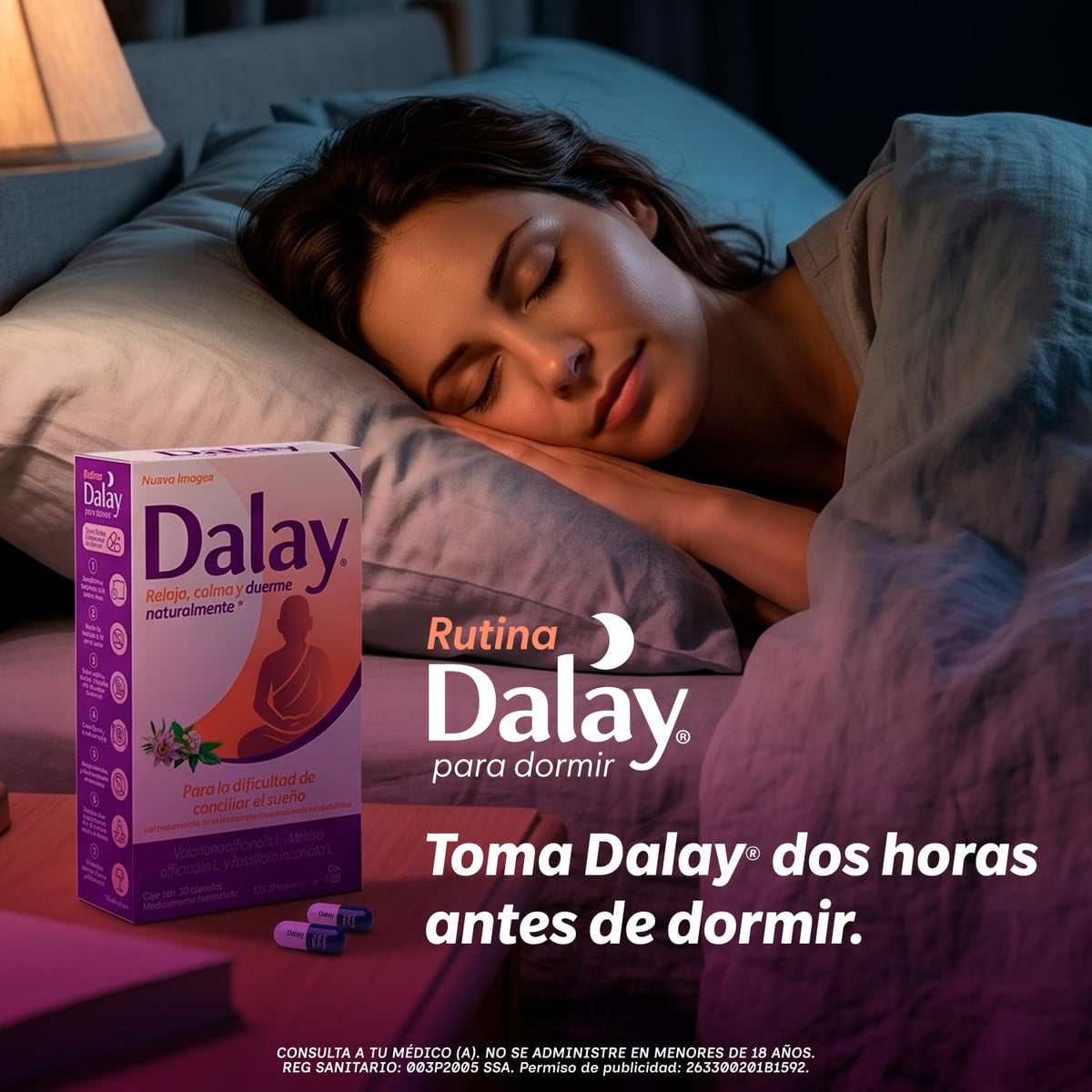 DALAY Tratamiento para el Manejo de la Tensión, Para el tratamiento de la tensión nerviosa moderada, irritabilidad y dificultad para conciliar el sueño, Envase con 30 cápsulas
