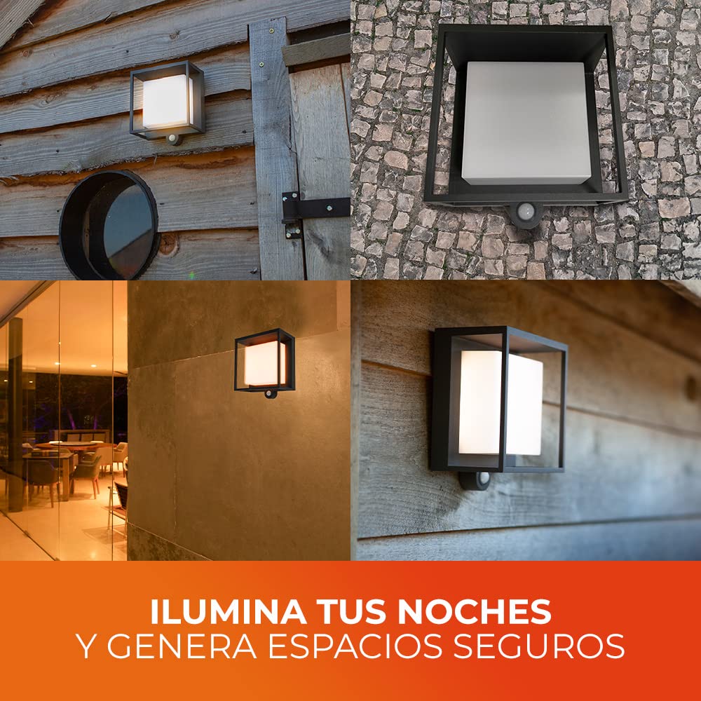 Tecnolite Lámpara Solar LED de Pared, 3 W, Luz Suave Cálida, Sensor de Movimiento, 3 Modos de Luz, IP54, LED integrado