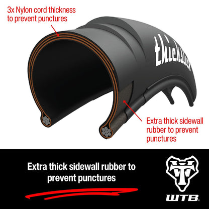 WTB ThickSlick 26” x 2.0” Urban Bike Tire, Wire Bead, Double Rubber for Longevity, Commuter Tire with Slick Tread Design, Superior Traction for Urban Riding
