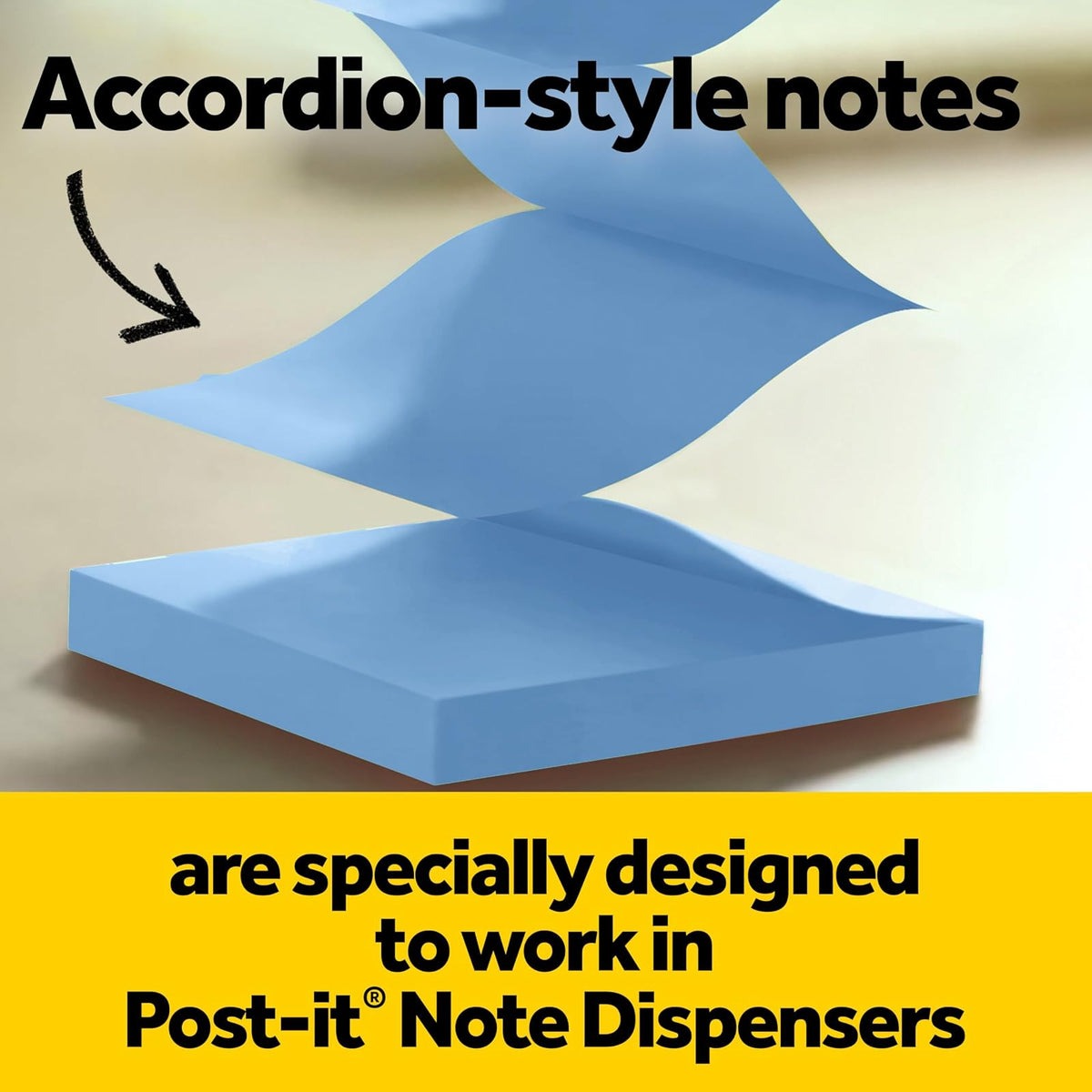 Post-it Dispensador De Notas WAVE-330-BKVP | Negro, 2 unidades, incluye 3 almohadillas, superadhesivas