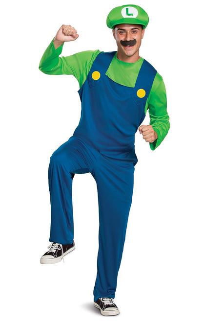 Disguise - Disfraz de Nintendo Super Mario Bros Luigi para adultos, color verde - M - Verde fluorescente, NOTA