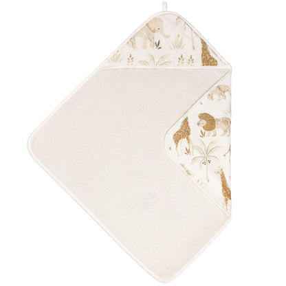 Crane - Toalla con Capucha para bebé, 100% algodón y Tela de Rizo con Capucha para niños y niñas, Animal Safari, 30 Pulgadas de Ancho x 30 Pulgadas de Alto, Toalla de Playa con Capucha, Toalla de