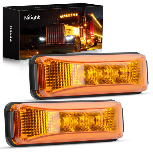 Nilight Luces LED Indicadoras de Holgura para Remolque, 3.9 in, Ámbar, Impermeables, 2 Piezas, TL-16