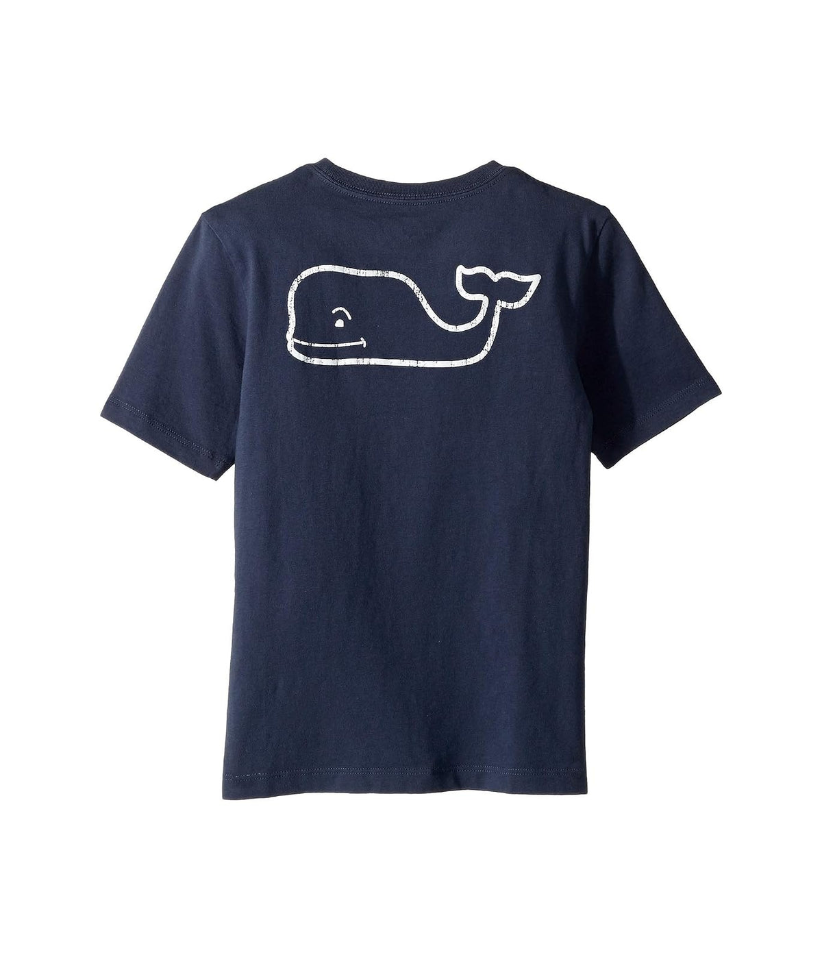 Vineyard Vines - Playera de Manga Corta con Bolsillo de Ballena clásico para niños, Gorra Blanca, Medium