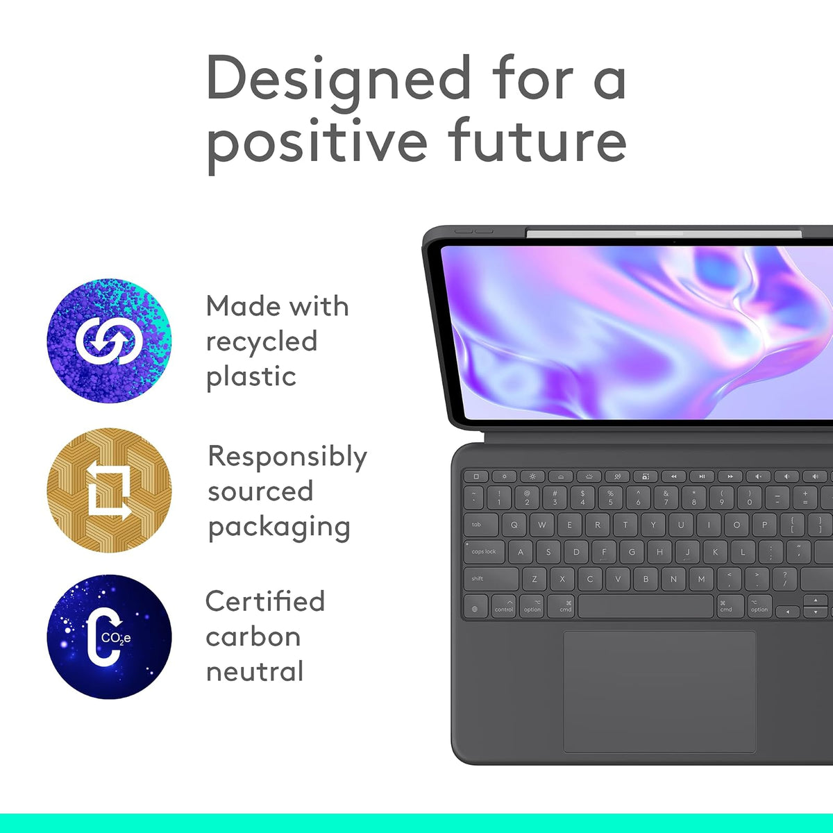 Logitech Combo Touch, Funda con Teclado, iPad Pro 13 Pulgadas (M4)(2024) - Teclado retroiluminado extraíble con Soporte abatible, Escritura cómoda, Modo Multiuso - Color Grafíto