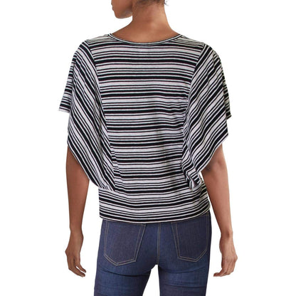 BCBGMAXAZRIA Playera de Manga Corta con diseño de Rayas. Camisa para Mujer