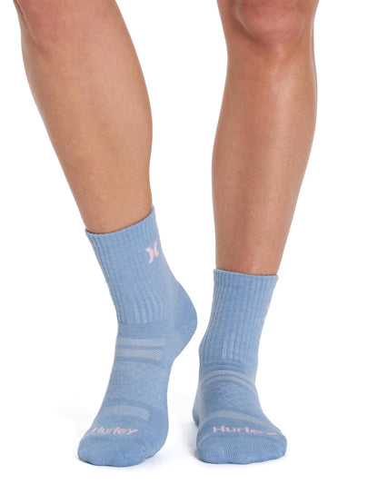 Hurley 8 Pack Sport Stretch Ultra Soft Low Crew Socks Calcetines Mujer