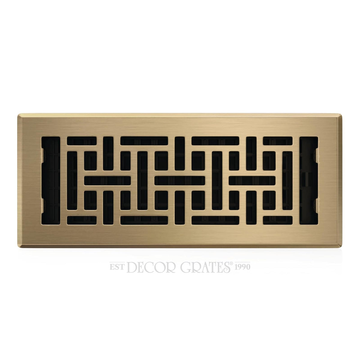 Decor Grates AJH412-A - Registro de suelo oriental, latón - 4x12 Inches - Brass