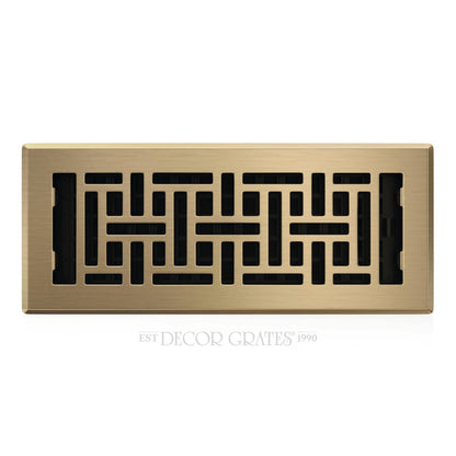 Decor Grates AJH412-A - Registro de suelo oriental, latón - 4x12 Inches - Brass