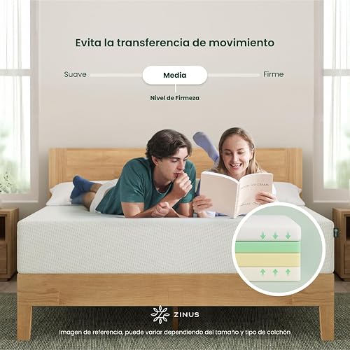 Zinus Green Tea Premium | Colchón King de Memory Foam con Esencia de Té Verde Que alinea la Columna Vertebral y bloquea la Humedad | Garantía de 10 años